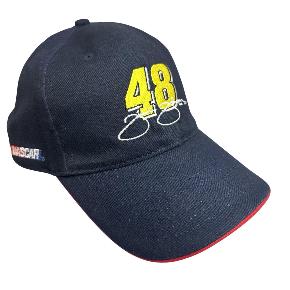 NASCAR 48 Jimmie Johnson Hat Cap Strap Back Mens Navy Racing Gillette Young Guns